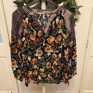 JODIFL Mixed Floral Print Top LS S Oversized